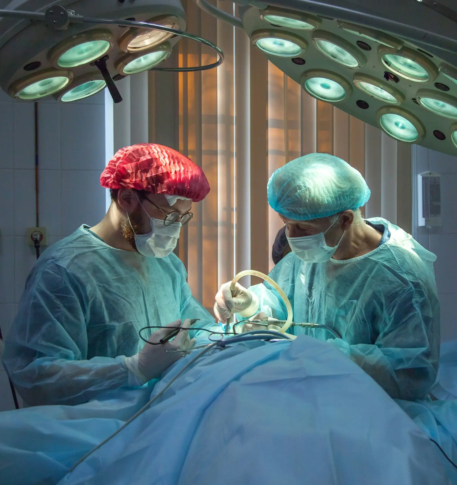 Surgical team in an operating theatre